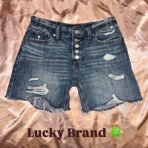 Lucky Brand Women's “Boyfriend” Jean Shorts - Dark Blue